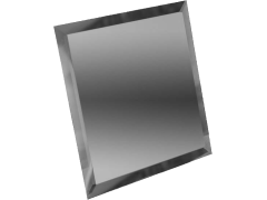 Квадратная зеркальная графитовая плитка с фацетом 10мм КЗГ1-02 - 200х200 мм/10шт ДСТ