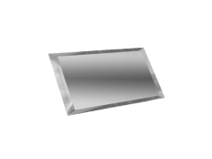 Прямоугольная зеркальная серебряная плитка с фацетом 10мм ПЗС1-02 - 480х120 мм/10шт ДСТ