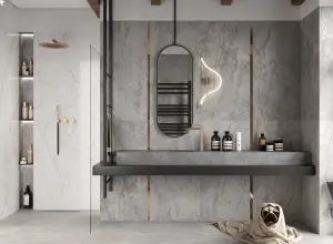 Carved river gray