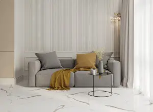 Golden white statuario