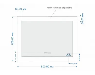 Зеркало LED 060 design pro 80x60 с подсветкой часы с антизапотеванием прямоугольное