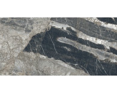 Lunar Nero Керамогранит графитовый 80х160 матовый+гл.чернила