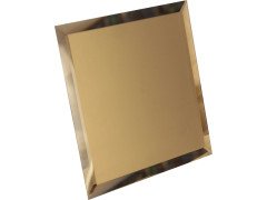 Квадратная зеркальная бронзовая плитка с фацетом 10мм КЗБ1-03 - 250х250 мм/10шт ДСТ