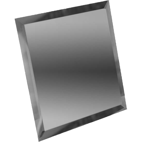 Квадратная зеркальная графитовая плитка с фацетом 10мм КЗГ1-01 - 180х180 мм/10шт ДСТ