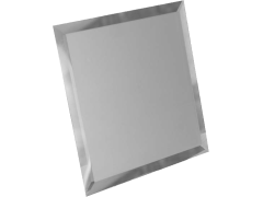 Квадратная зеркальная серебряная плитка с фацетом 10мм КЗС1-01 - 180х180 мм/10шт ДСТ