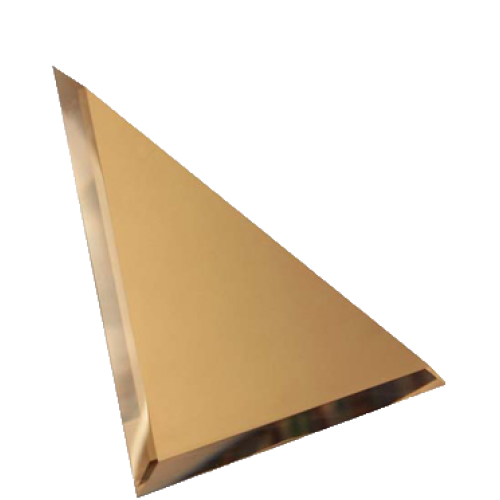 Треугольная зеркальная бронзовая плитка с фацетом 10мм ТЗБ1-01 - 180х180 мм/10шт ДСТ