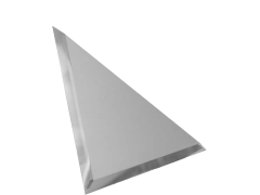 Треугольная зеркальная серебряная плитка с фацетом 10мм ТЗС1-01 - 180х180 мм/10шт ДСТ