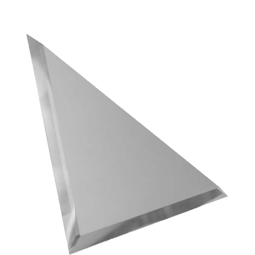 Треугольная зеркальная серебряная плитка с фацетом 10мм ТЗС1-02 - 200х200 мм/10шт