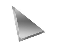 Треугольная зеркальная серебряная плитка с фацетом ТЗС1-15 15х15