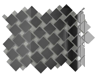 Мозаика зеркальная Графит + Серебро Г70С30 ДСТ с чипом 25х25 и 12х12/300 x 300 мм (10шт) - 0,9