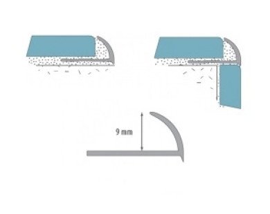 Профиль для плитки CEZAR внешний 9мм тёмно-коричневый