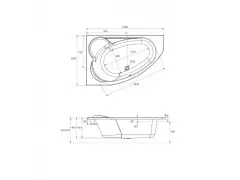 Ванна асимметричная KALIOPE 170x110 левая 63443