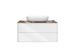 Тумба PLAZA Modern, подвесная 100 см, 2 выдвижных ящика, цв.белый, PLB.M.100.2\WHT