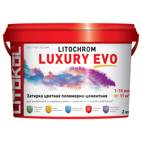 LITOCHROM LUXURY EVO LLE.100 Пепельно-белый 2kg ведро