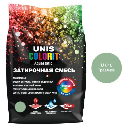 ЮНИС Color затирка зеленая/изумрудная, 2kg