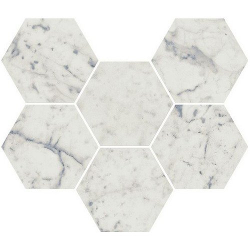 Charme Extra Carara Mosaico Hexagon Cer 25x29 Италон